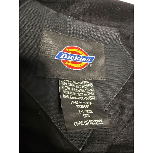 Vtg Dickies Duck Canvas Work Chore Coat Men’s XL Black Quilted Faded Distress - Picture 9 of 9